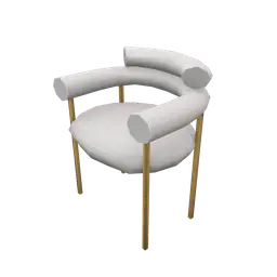Luxe Opulent Aura White And Gold Chair