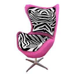 Luxe Hot Pink Zebra Accent Chair