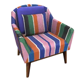 Mod Stylish Multicoloured Stripes Armchair