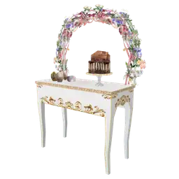 Cosmos Spring Garden Floral Vanity With Cake Stand