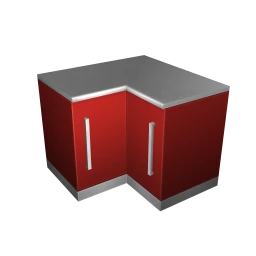 Sleek Kitchen Corner Unit - Red