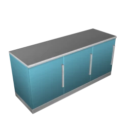 Sleek Kitchen Triple Cupboard - Blue