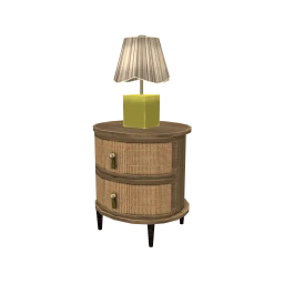 Luxe Wicker Cane Bedside Table