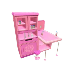 Mod Doll's House Pink Kitchen Counter