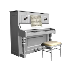 Verschieden Vintage Piano - White