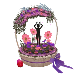 Cosmos Bloom Basket Posing Plinth - Interactive