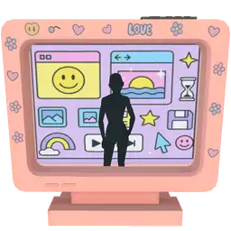 Cosmos Glam Dollz Pixel Party Posing Giant PC Screen - Interactive