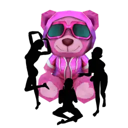 Cosmos Trendy Posing Bear Mascot - Interactive