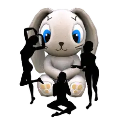 Cosmos Cute Posing Bunny Mascot - Interactive