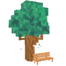 Cosmos Pixelated Tree And Bench