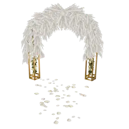 Cosmos White Feathered Photo Booth Archway