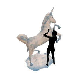 Unicorn Snow Sculpture - Interactive