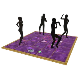 Mod Pixel Party Purple Dance Floor - Interactive