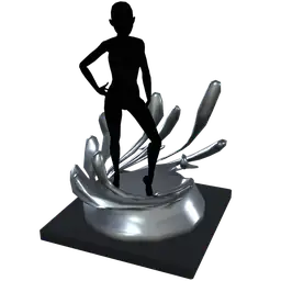 Mod Chrome Posing Plinth - Interactive