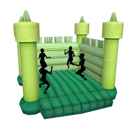 Yume Playground Bouncy Castle - Green - Interactive