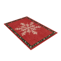 Red Snowflake Rug