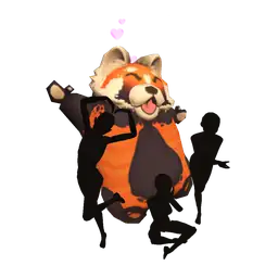 Yume Red Panda Mascot Posing Statue