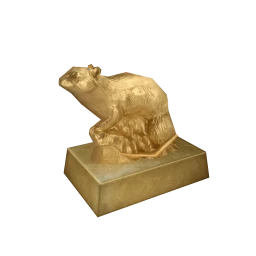 Golden Rat Statue