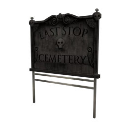 Cosmos Gloomy Cemetery Sign