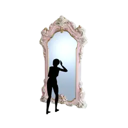 Luxe Pink Pearl Standing Mirror - Interactive