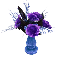 Mod Spooky Purple Vase And Flowers