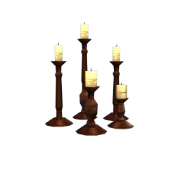 Vintage Wooden Candlestick Set