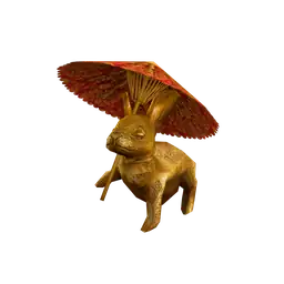 Wanderlust Lucky Rabbit With Umbrella Statue