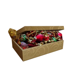 Box of Christmas Decorations