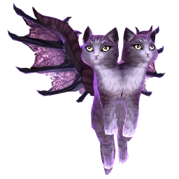 Purple Cute Two-Headed BatCat