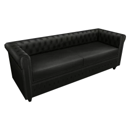 Earl Vinyl Sofa in Black