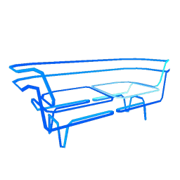 Animated Blue Neon Sofa