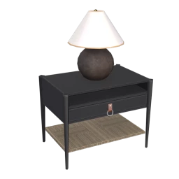 Amour Charred Bedside Table