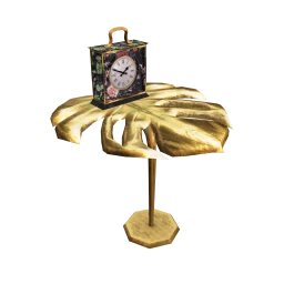 Amour Whimsical Gold Leaf Bedside Table