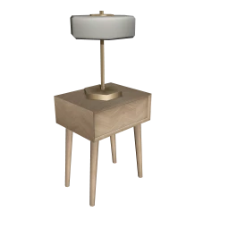 Chevron Oak Bedside Table