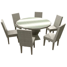 New Haven 60 Inch Outdoor Patio Dining Table With 6 Chairs