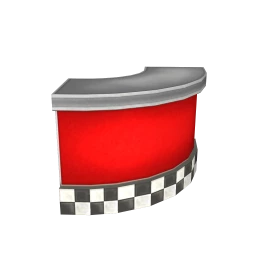 Dolly's Diner Curved Counter - Ruby