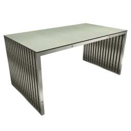 Gridiron Stainless Steel Dining Table in Silver