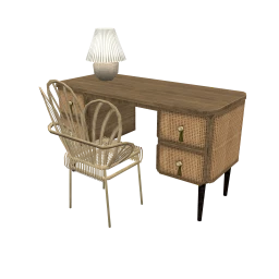 Luxe Wicker Cane Desk