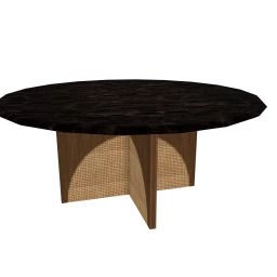 Luxe Wicker Cane Dining Table