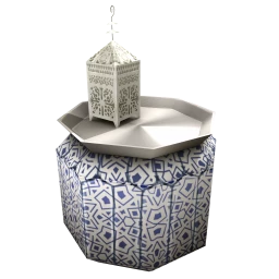 Riad Salé Decorated Pouffe