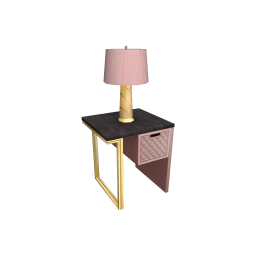 Luxe Blush Gold Bedside Table