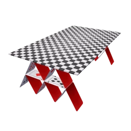 Mod Checkered Playing Cards Dining Table