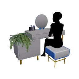 Mod Modern Belle Makeup Table - Interactive