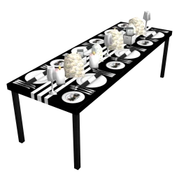 Noir Stripe and Ribbon Table