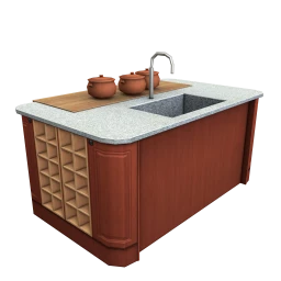 Terracotta Aveiro Kitchen Island