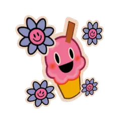 Loft Flower Power Ice Cream Cone Sticker