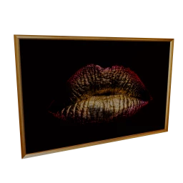 Ombre Gold Lips Wall Art