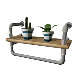 Loft Industrial Piped Wall Shelf