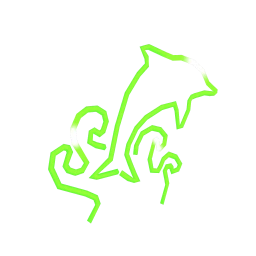 Neon Dolphin Wall Art - Green