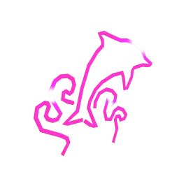 Neon Dolphin Wall Art - Pink